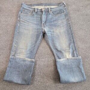 Levi's 527 Slim Bootcut Jeans Mens 33x30 Blue Whiskered Denim Mid Rise 5-Pocket